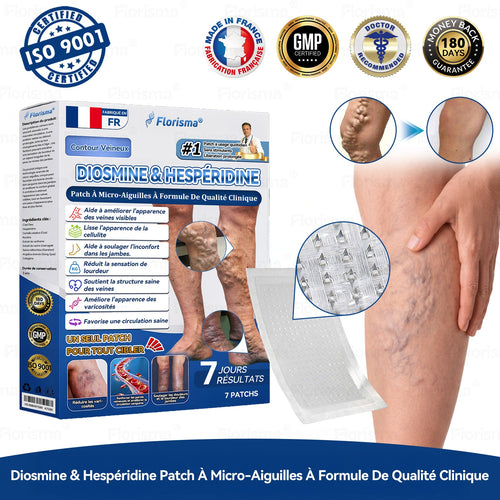 🛡️ 𝑭𝑳𝑶𝑹𝑰𝑺𝑴𝑨® 🎉 Patch à Micro‑aiguilles de Grade Clinique au Diosmine & Hespéridine — Un mélange avancé d’extraits végétaux conçu pour cibler les varicosités et les varices tout en aidant à soulager les jambes lourdes et fatiguées. 👩‍⚕️