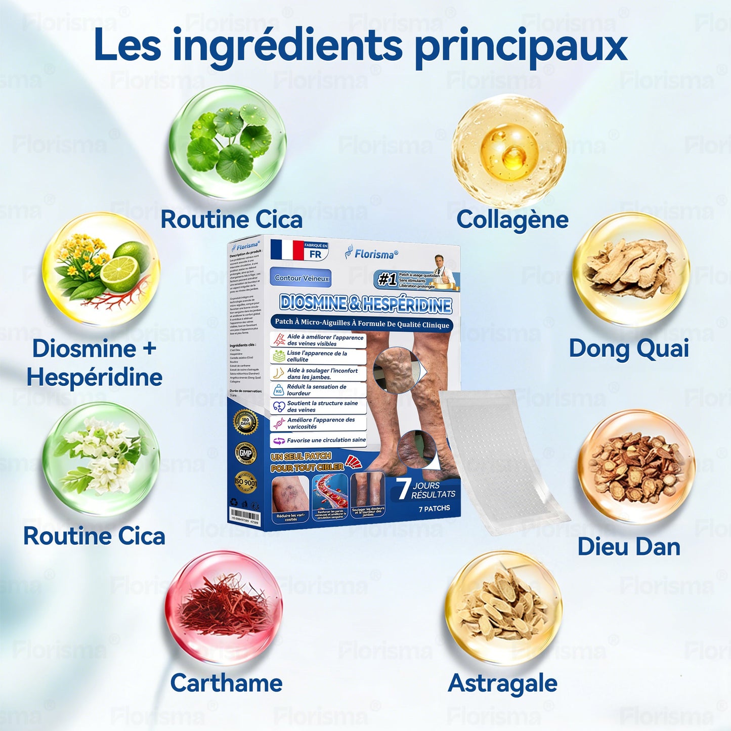 🛡️ 𝑭𝑳𝑶𝑹𝑰𝑺𝑴𝑨® 🎉 Patch à Micro‑aiguilles de Grade Clinique au Diosmine & Hespéridine — Un mélange avancé d’extraits végétaux conçu pour cibler les varicosités et les varices tout en aidant à soulager les jambes lourdes et fatiguées. 👩‍⚕️