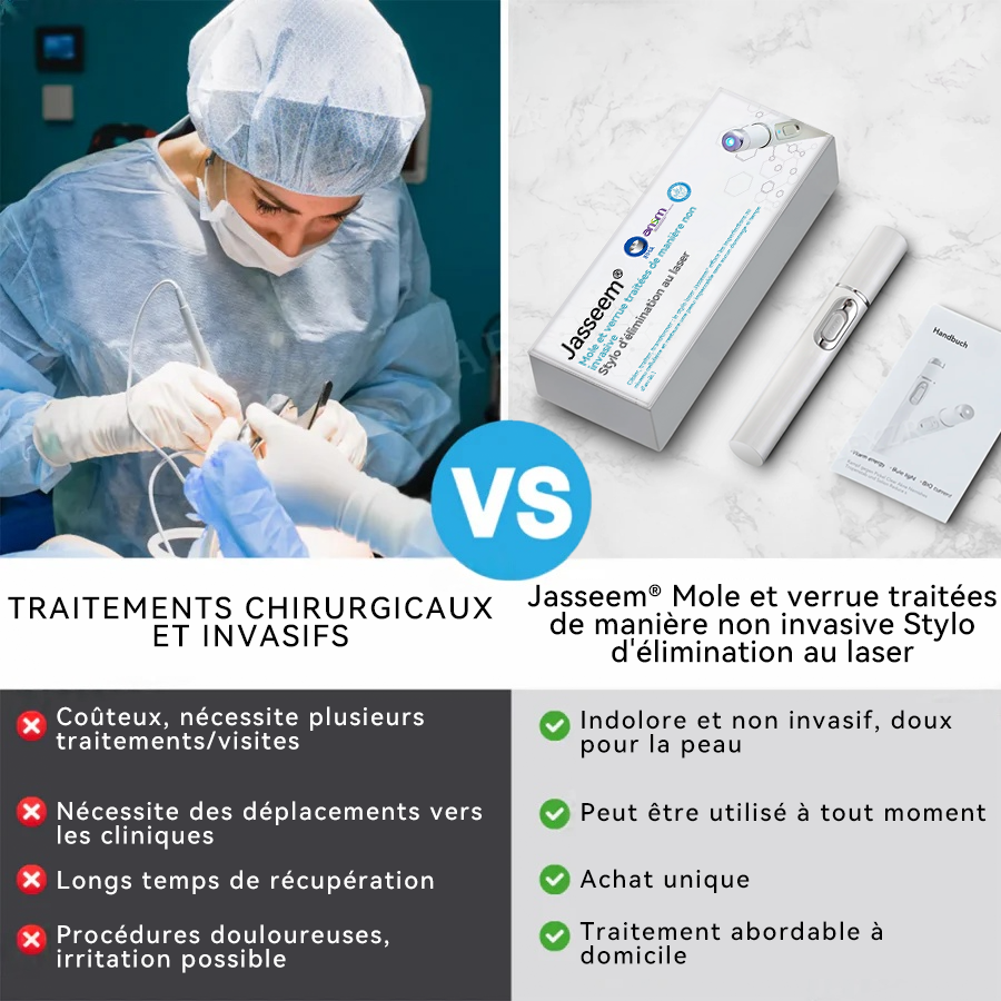 𝐉𝐚𝐬𝐬𝐞𝐞𝐦® Stylo Laser de Qualité Médicale 🏆 (utilise la technologie laser au CO₂ – efficace pour éliminer les grains de beauté, les verrues, les acrochordons, les taches pigmentaires et autres imperfections)🔥