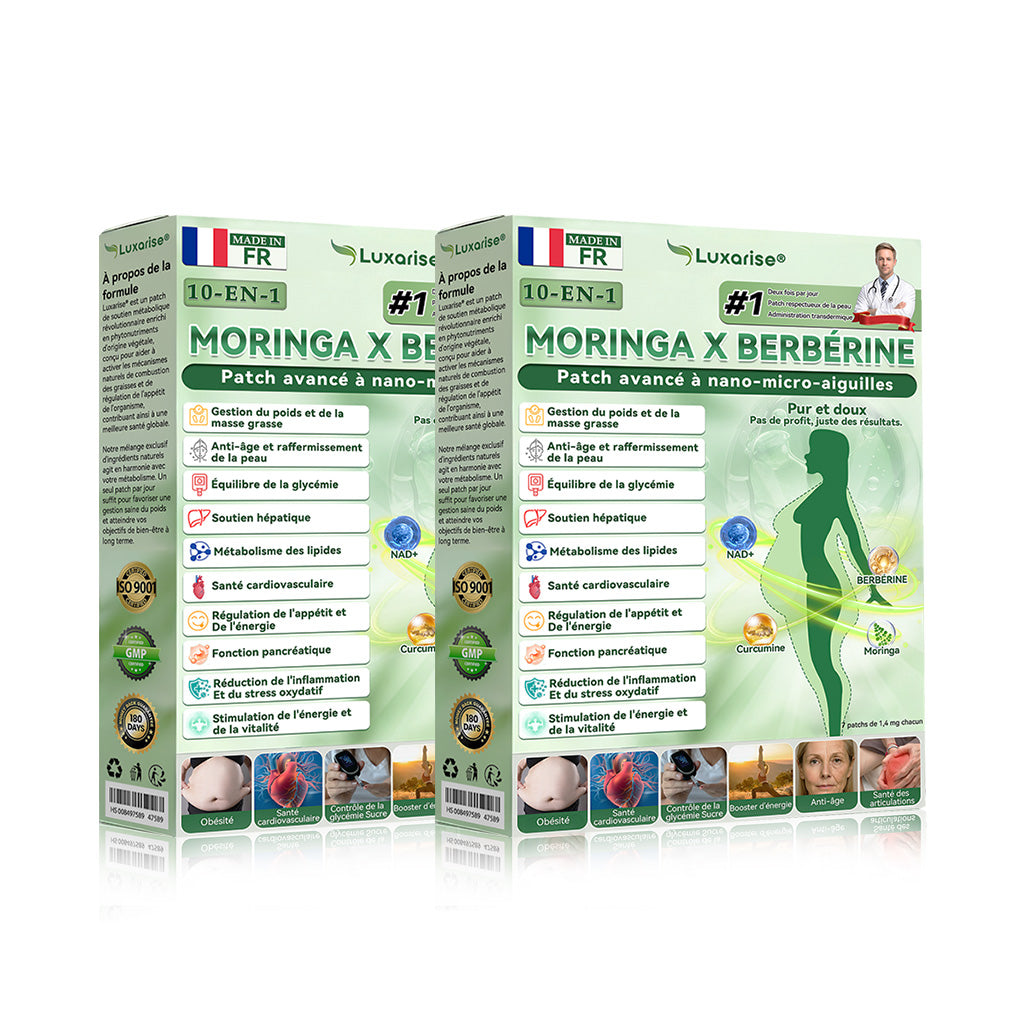 ✨👍Magasin Officiel |Luxarise® Moringa & Bérbérine 10-en-1 Patch Nanomicro-aiguilles Avancé👩‍⚕️ (Une application quotidienne, résultats visibles en 7 jours) 🩹 Obésité, Diabète, Apnée du sommeil, Problèmes articulaires