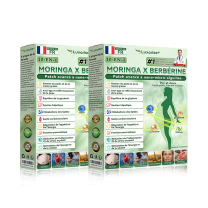 ✨❤️Magasin Officiel |Luxarise® Moringa & Bérbérine 10-en-1 Patch Nanomicro-aiguilles Avancé👩‍⚕️ (Une application quotidienne, résultats visibles en 7 jours) 🩹 Obésité, Diabète, Apnée du sommeil, Problèmes articulaires