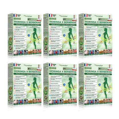 ✨👍Magasin Officiel |Luxarise® Moringa & Bérbérine 10-en-1 Patch Nanomicro-aiguilles Avancé👩‍⚕️ (Une application quotidienne, résultats visibles en 7 jours) 🩹 Obésité, Diabète, Apnée du sommeil, Problèmes articulaires