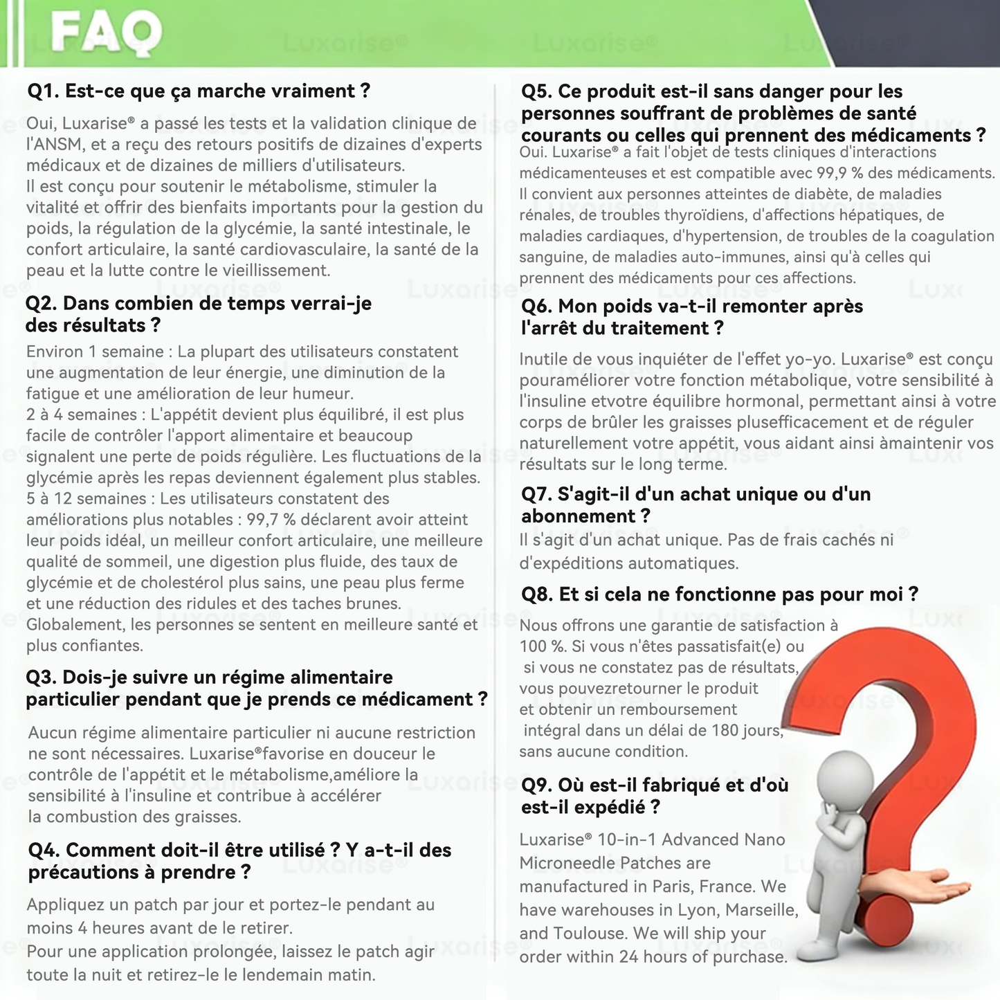 Magasin Officiel |🩺Luxarise® Moringa & Bérbérine 10-en-1 Patch Nanomicro-aiguilles Avancé👩‍⚕️ (Une application quotidienne, résultats visibles en 7 jours) 🩹 Obésité, Diabète, Apnée du sommeil, Problèmes articulaires🌿