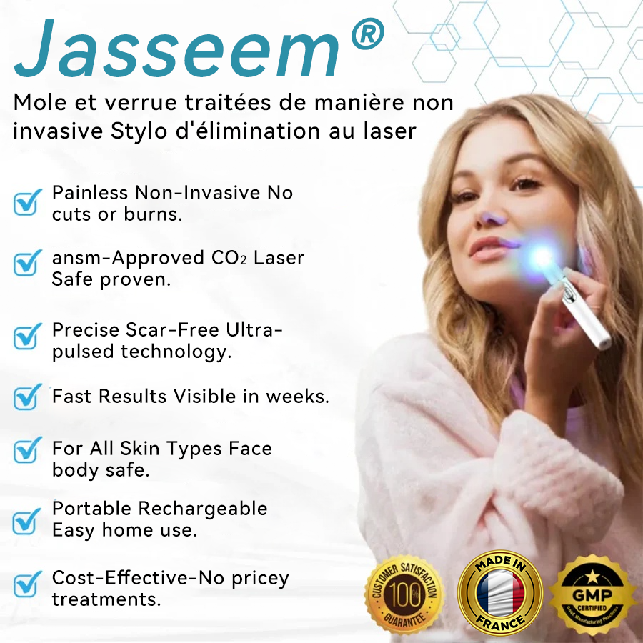 𝐉𝐚𝐬𝐬𝐞𝐞𝐦® Stylo Laser de Qualité Médicale 🚚🎁(utilise la technologie laser au CO₂ – efficace pour éliminer les grains de beauté, les verrues, les acrochordons, les taches pigmentaires et autres imperfections)