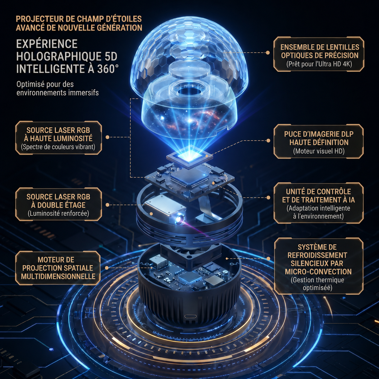 Boutique Officielle | 🌠🐳SCNDR® Projecteur de Ciel Étoilé Holographique Intelligent 360° (Projection HD Dynamique Intelligente 5D)