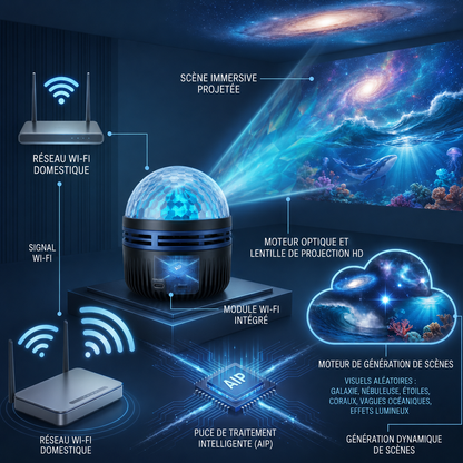 Boutique Officielle | 🌠🐳SCNDR® Projecteur de Ciel Étoilé Holographique Intelligent 360° (Projection HD Dynamique Intelligente 5D)