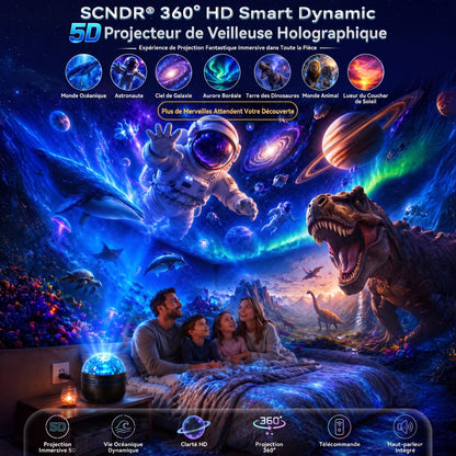 Boutique Officielle | 🦖🎁SCNDR® Projecteur de Ciel Étoilé Holographique Intelligent 360° (Projection HD Dynamique Intelligente 5D)