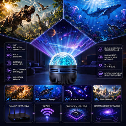 Boutique Officielle | 🦖🎁SCNDR® Projecteur de Ciel Étoilé Holographique Intelligent 360° (Projection HD Dynamique Intelligente 5D)